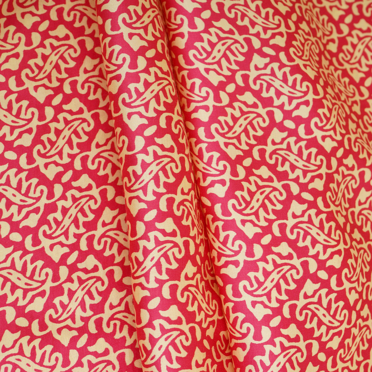Magenta Pink Bagru Print Modal Satin SN-29497 - TradeUNO