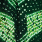 Dark Green Shibori Lehriya Bandhani Modal Silk Fabric BK-32709