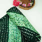 Dark Green Shibori Lehriya Bandhani Modal Silk Fabric BK-32709