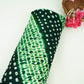 Dark Green Shibori Lehriya Bandhani Modal Silk Fabric BK-32709