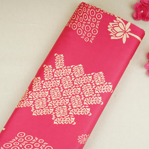 Magenta Pink Floral Block Print Modal Satin SN-29522 - TradeUNO