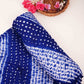 Royal Blue Shibori Lehriya Bandhani Modal Silk Fabric BK-32711