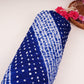 Royal Blue Shibori Lehriya Bandhani Modal Silk Fabric BK-32711