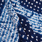 Navy Blue Shibori Lehriya Bandhani Modal Silk Fabric BK-32705