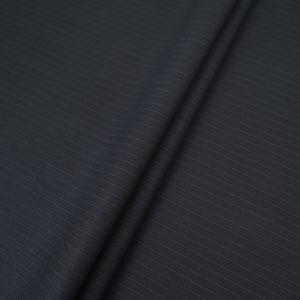 Black Pin Stripes Suiting Fabric ASMI-31281 - TradeUNO