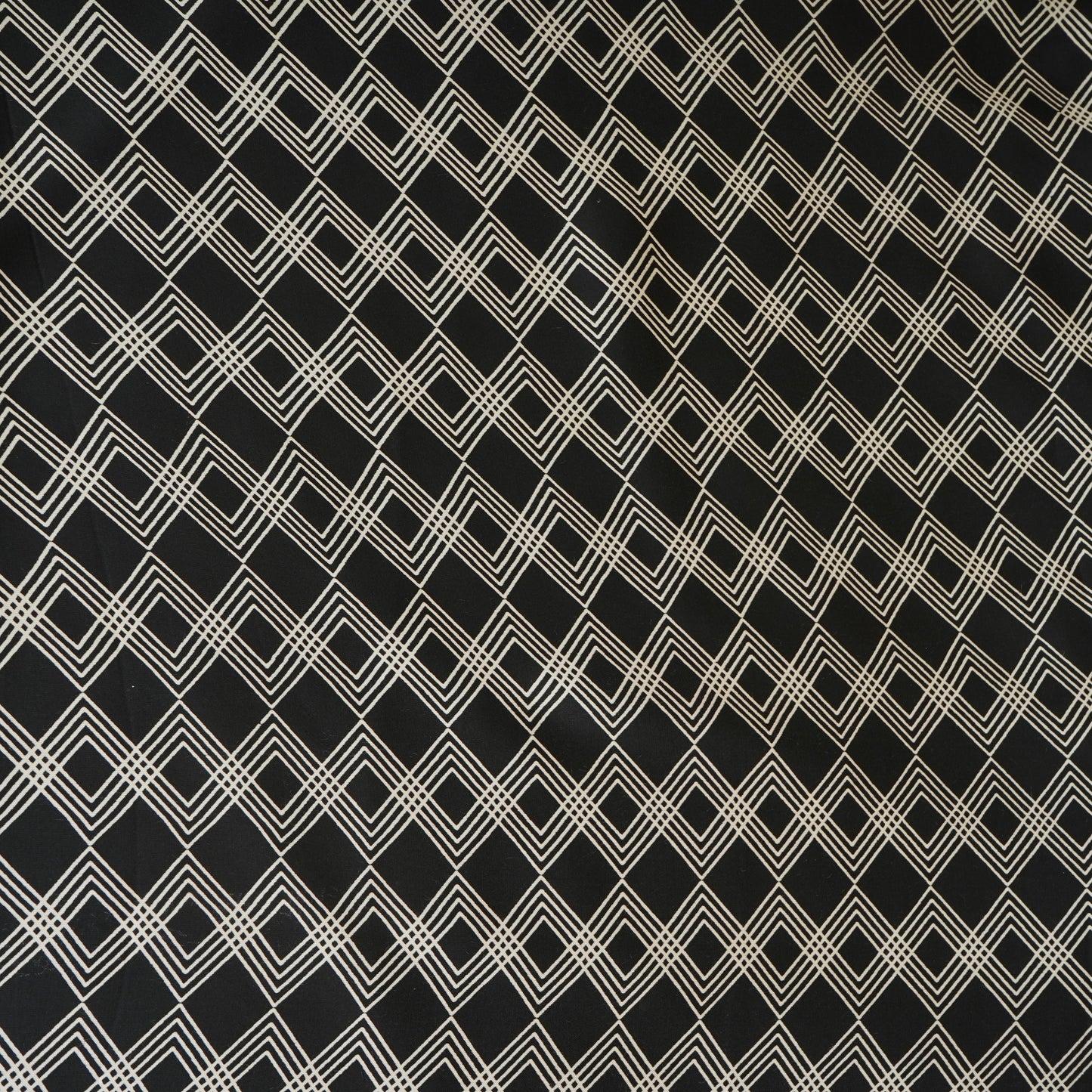 Black Geomatrical Print Modal Satin SN-29512