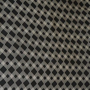 Black Geomatrical Print Modal Satin SN-29512 - TradeUNO