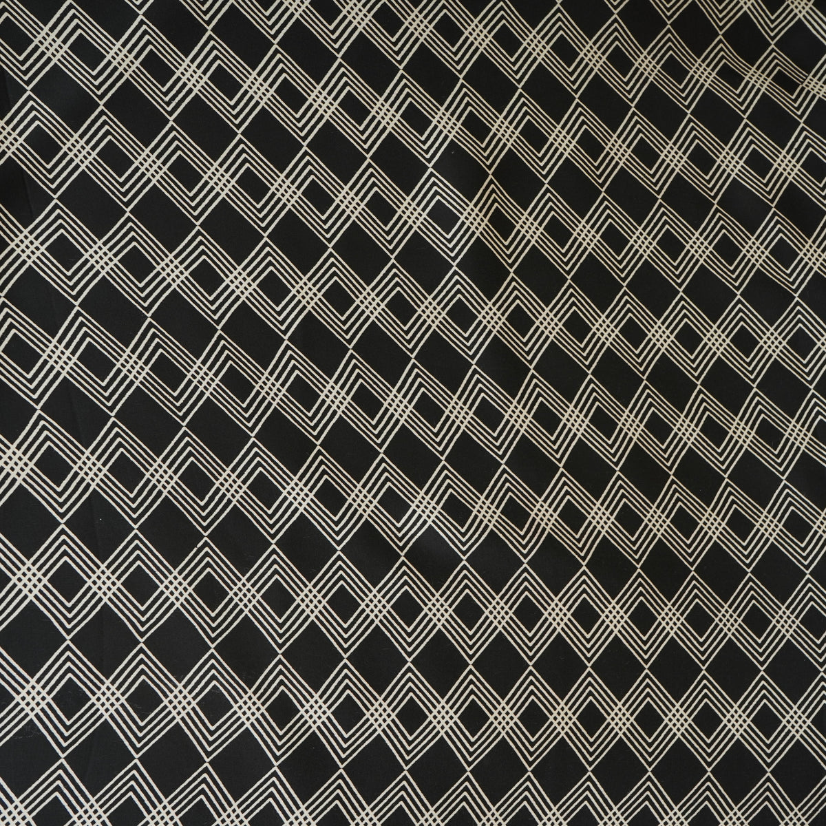 Black Geomatrical Print Modal Satin SN-29512 - TradeUNO