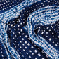 Navy Blue Shibori Lehriya Bandhani Modal Silk Fabric BK-32705