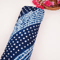 Navy Blue Shibori Lehriya Bandhani Modal Silk Dupatta BK-32705