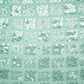 Mint Green Geometrical Sequence Embroidery Georgette Fabric 16213
