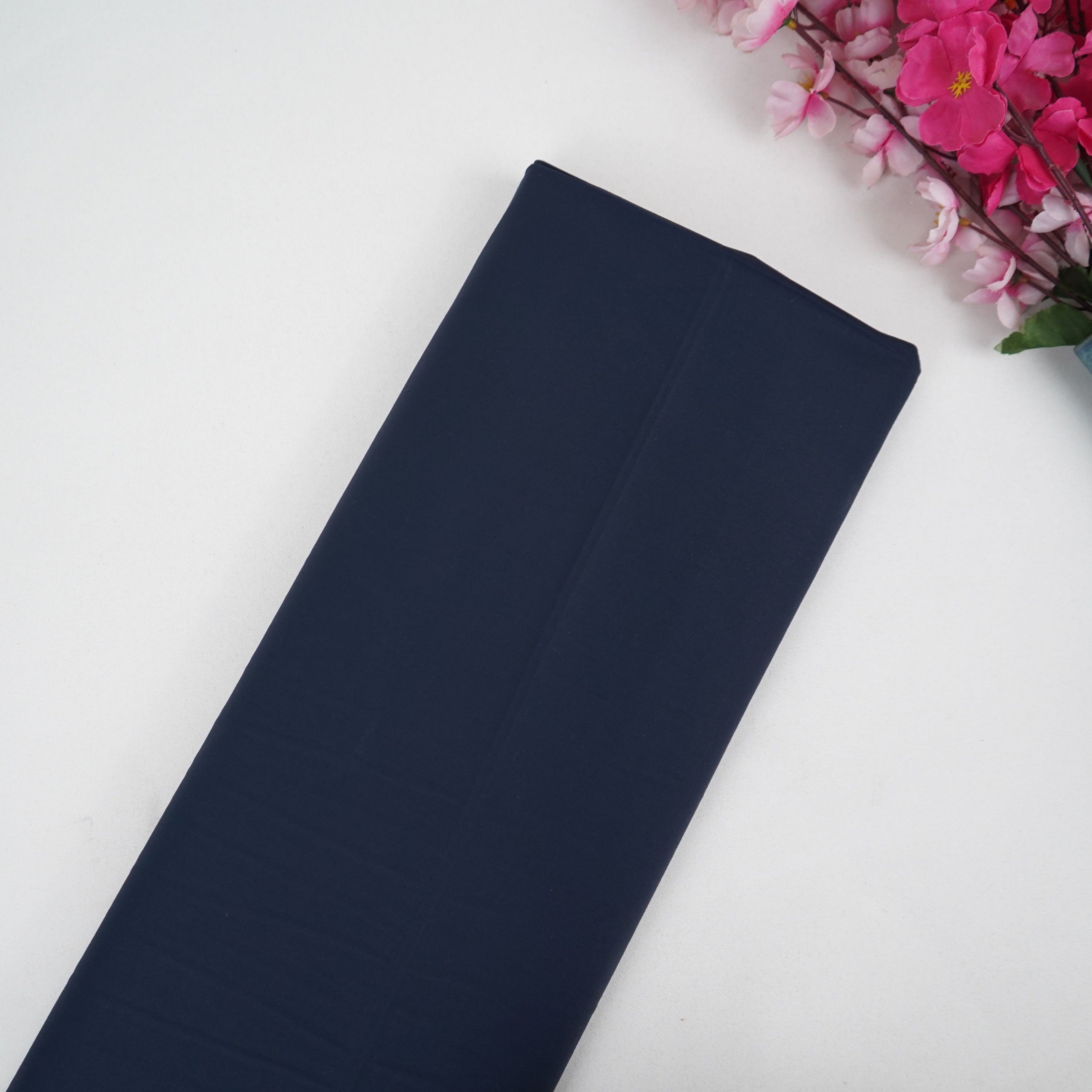 Navy Blue Solid Suiting Fabric ASMI-31275 - TradeUNO