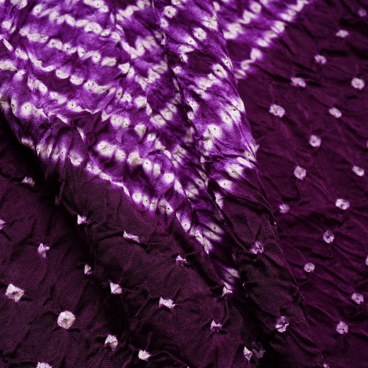 Wine Shibori Lehriya Bandhani Modal Silk Fabric BK-32712