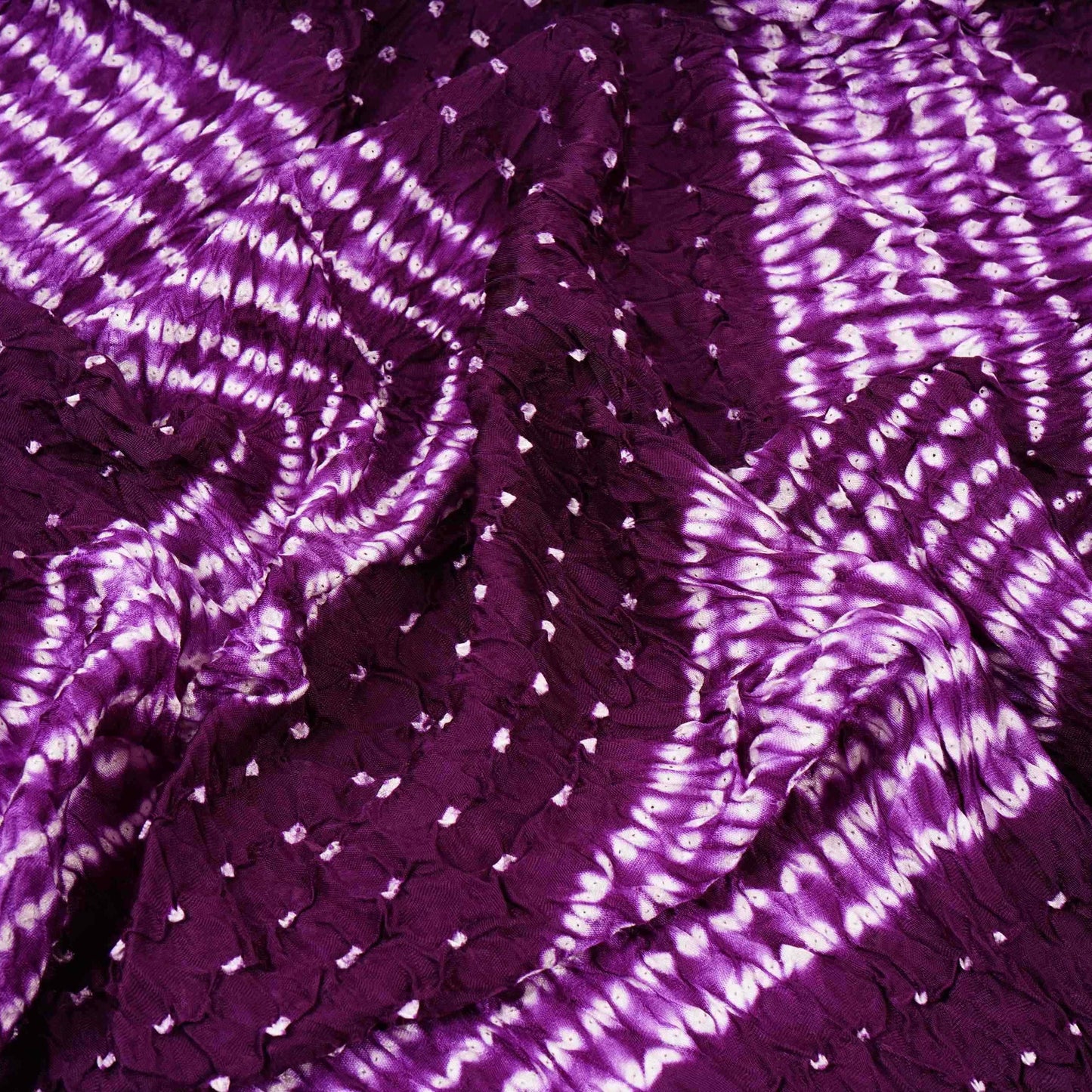 Wine Shibori Lehriya Bandhani Modal Silk Fabric BK-32712