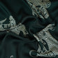Dark Green Gond art Print Modal Satin SN-29516