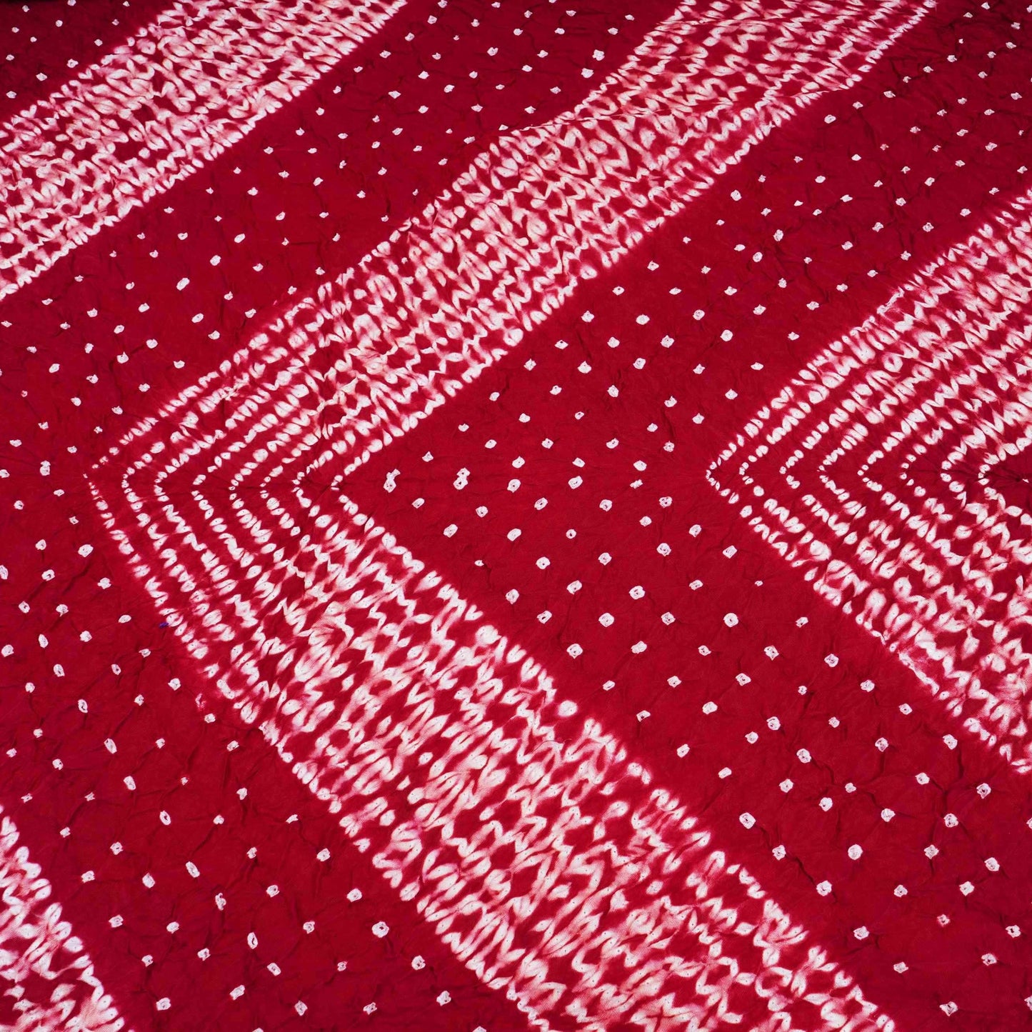 Maroon Shibori Lehriya Bandhani Modal Silk Fabric BK-32706