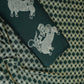 Dark Green Geomatrical Print Modal Satin SN-29511