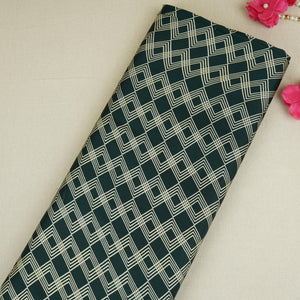 Dark Green Geomatrical Print Modal Satin SN-29511 - TradeUNO