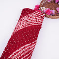 Maroon Shibori Lehriya Bandhani Modal Silk Dupatta BK-32706