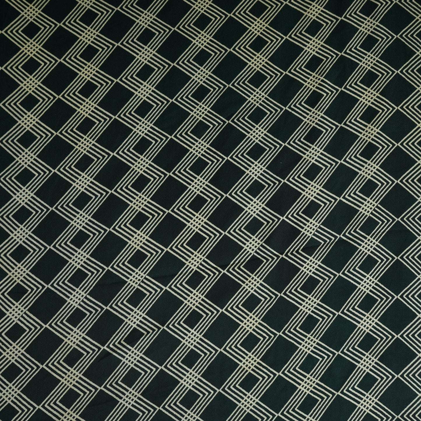 Dark Green Geomatrical Print Modal Satin SN-29511
