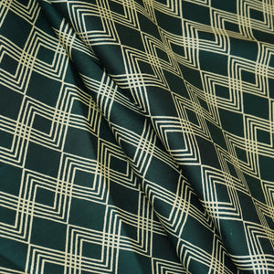 Dark Green Geomatrical Print Modal Satin SN-29511 - TradeUNO