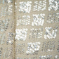 Dark Cream Geometrical Sequence Embroidery Georgette Fabric 16212