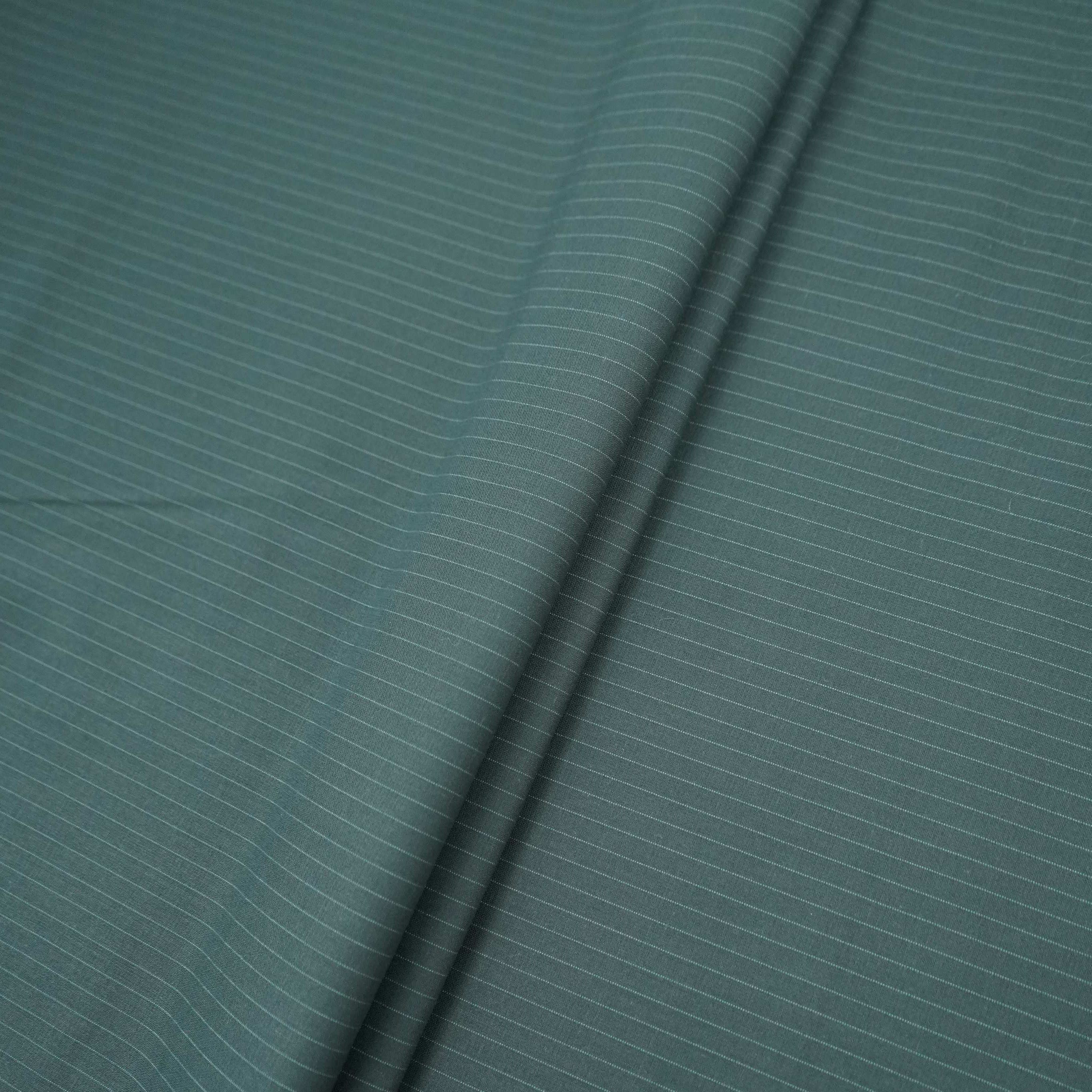 Black Pin Stripes Suiting Fabric ASMI-31286 - TradeUNO
