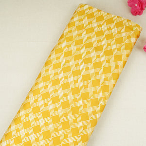 Yellow Geomatrical Print Modal Satin SN-29514 - TradeUNO