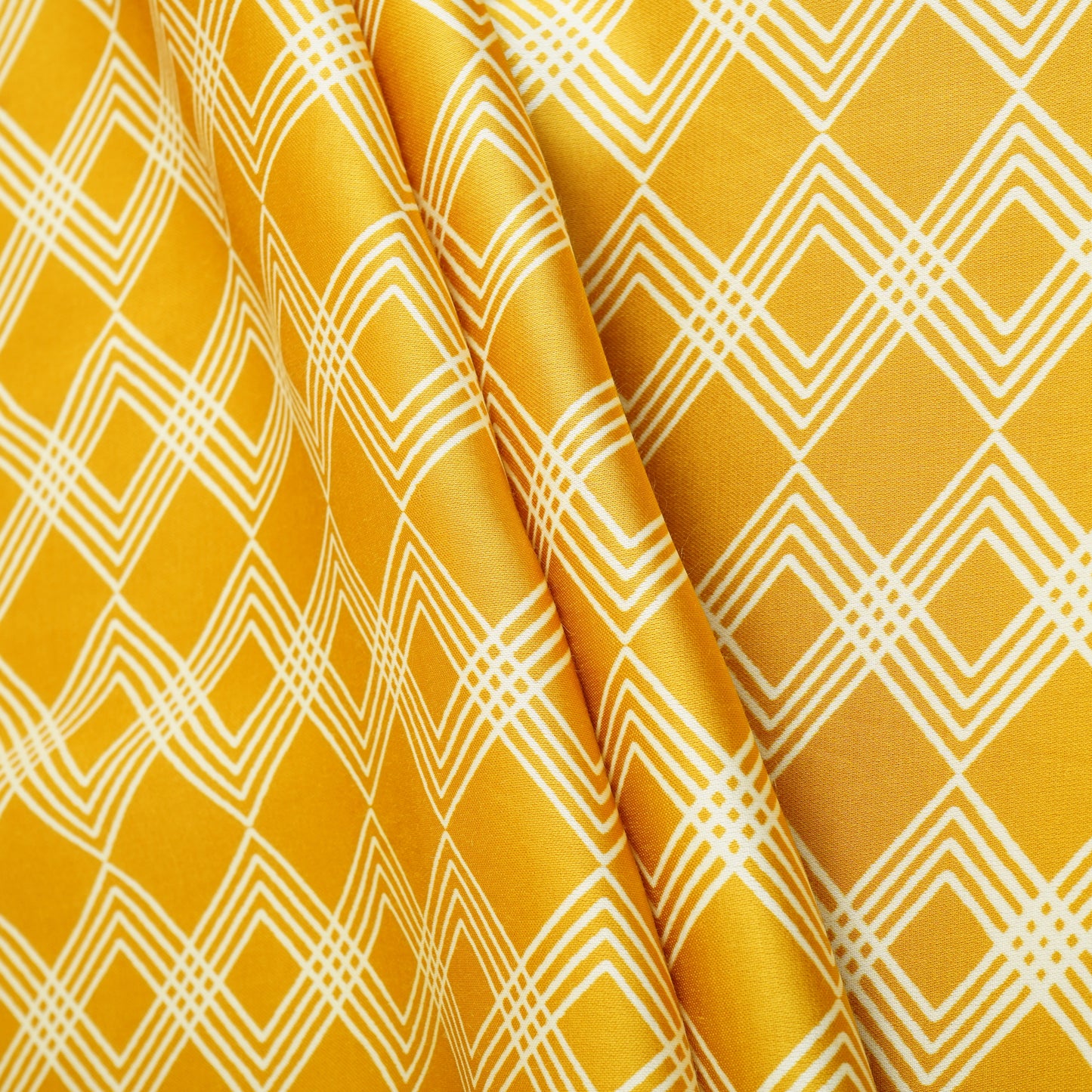 Yellow Geomatrical Print Modal Satin SN-29514