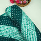 Teal Green Shibori Lehriya Bandhani Modal Silk Fabric BK-32704