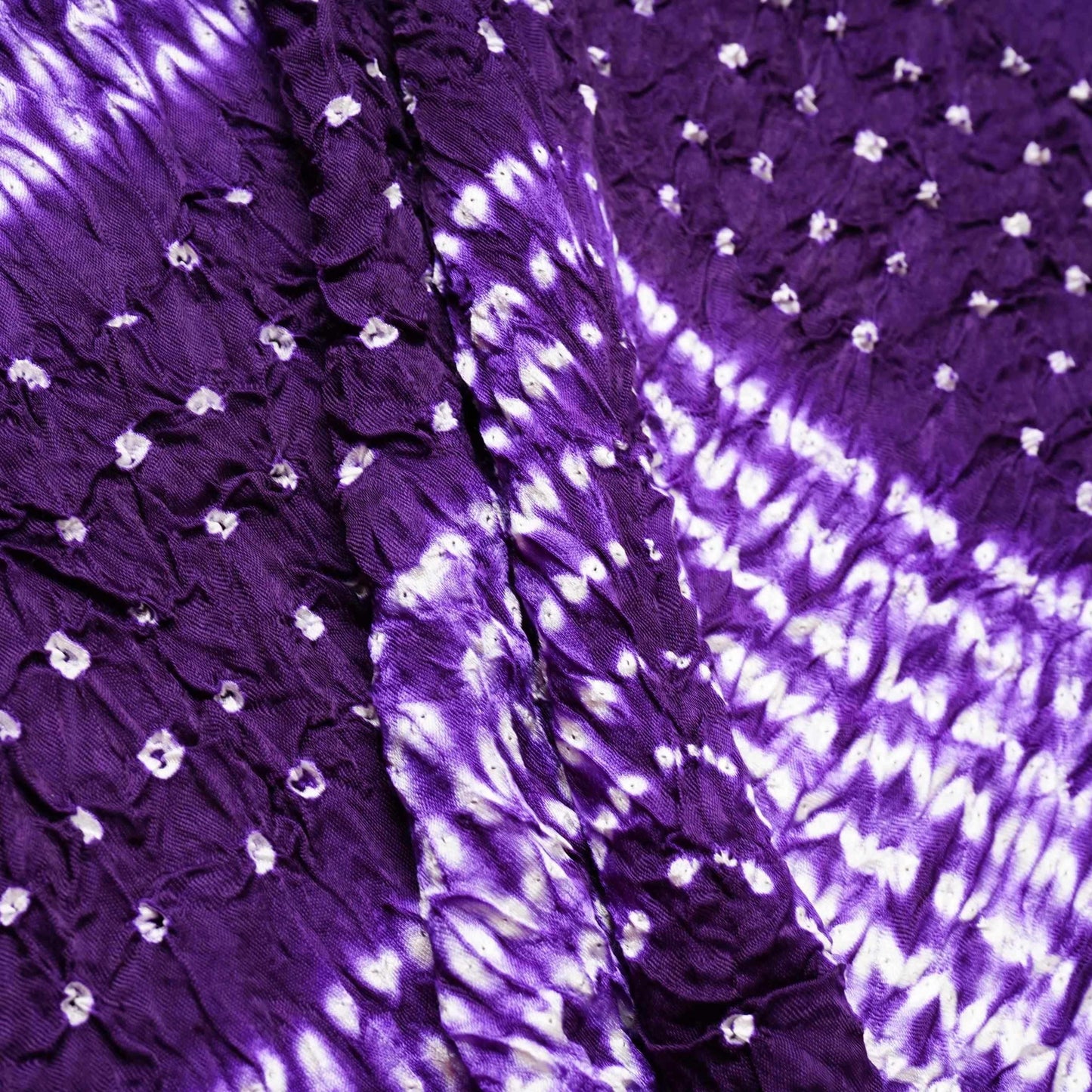Purple Shibori Lehriya Bandhani Modal Silk Fabric BK-32713