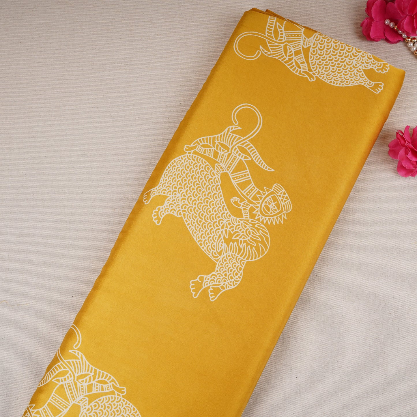 Mustard Gond art Print Modal Satin SN-29518