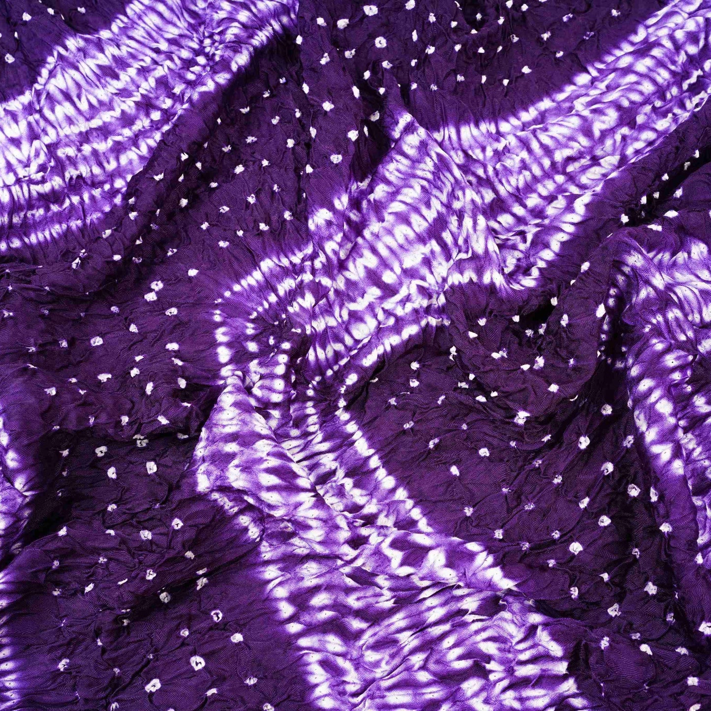 Purple Shibori Lehriya Bandhani Modal Silk Fabric BK-32713