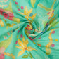 Teal Green 3D Floral Embroidery Mul Chanderi Fabric VF-30649
