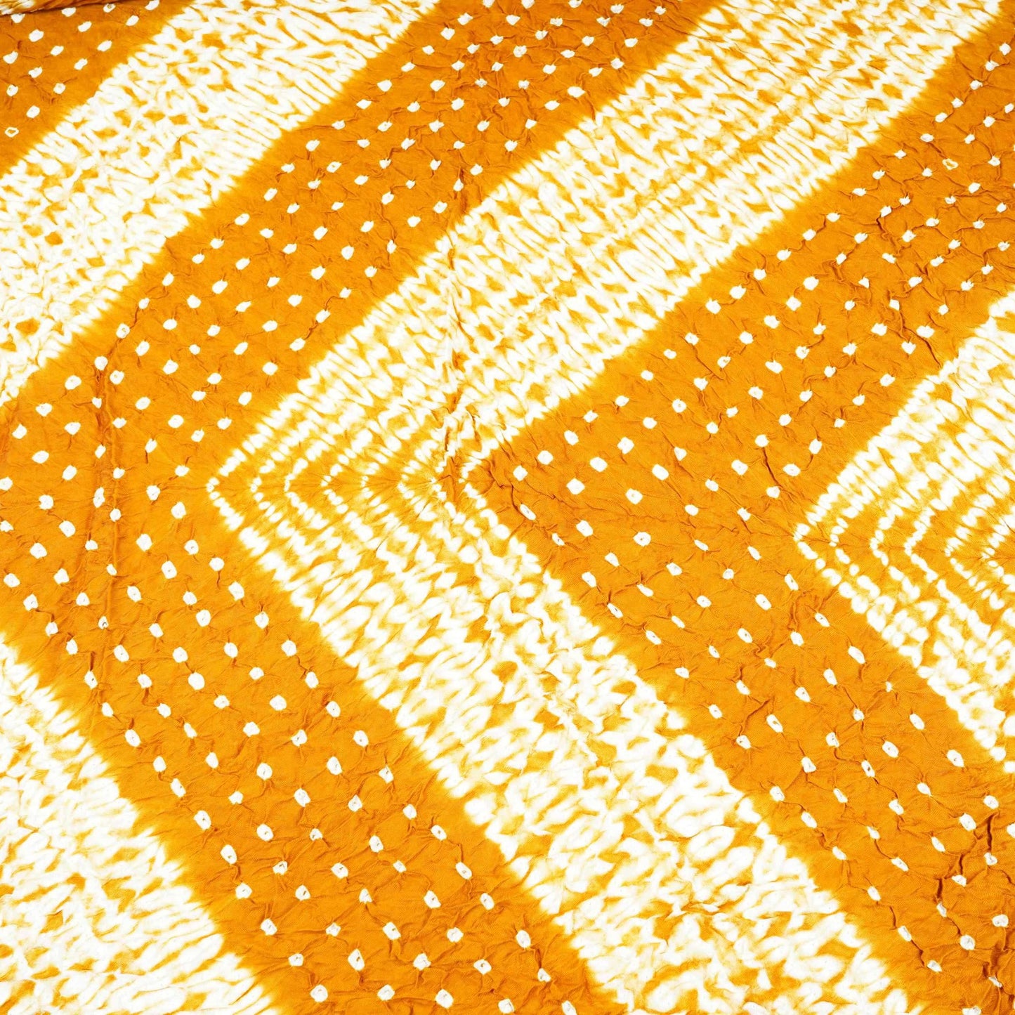 Mustard Shibori Lehriya Bandhani Modal Silk Fabric BK-32707