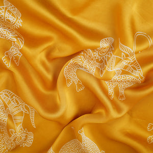 Mustard Gond art Print Modal Satin SN-29518 - TradeUNO