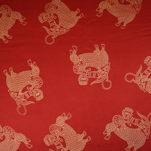 Red Gond art Print Modal Satin SN-29515 - TradeUNO