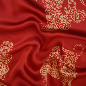 Red Gond art Print Modal Satin SN-29515 - TradeUNO