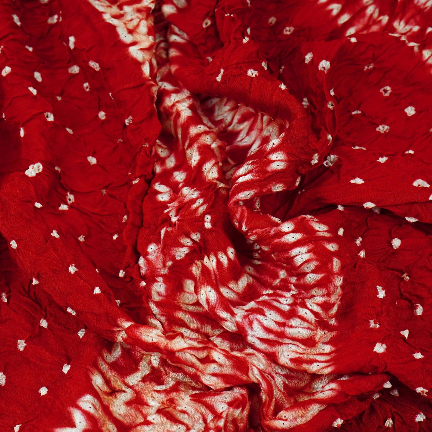 Red Shibori Lehriya Bandhani Modal Silk Fabric BK-32710