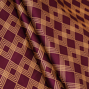Wine Geomatrical Print Modal Satin SN-29510 - TradeUNO