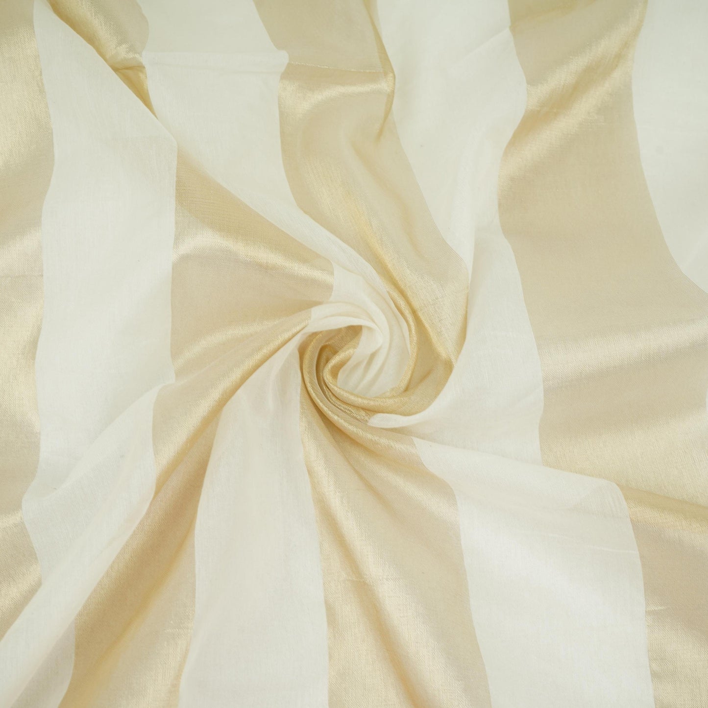 White Dyeable Golden Stripes Tissue Fabric AC-32448