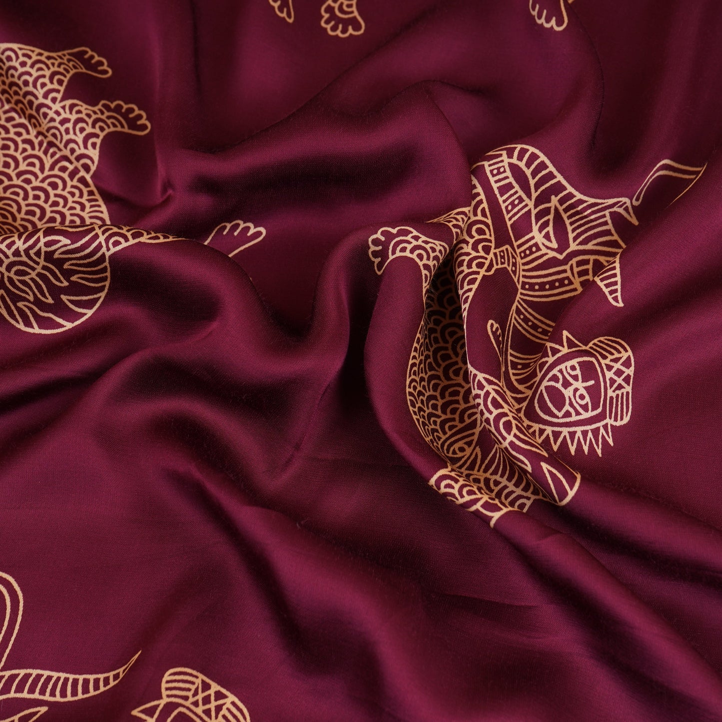 Wine Gond art Print Modal Satin SN-29519