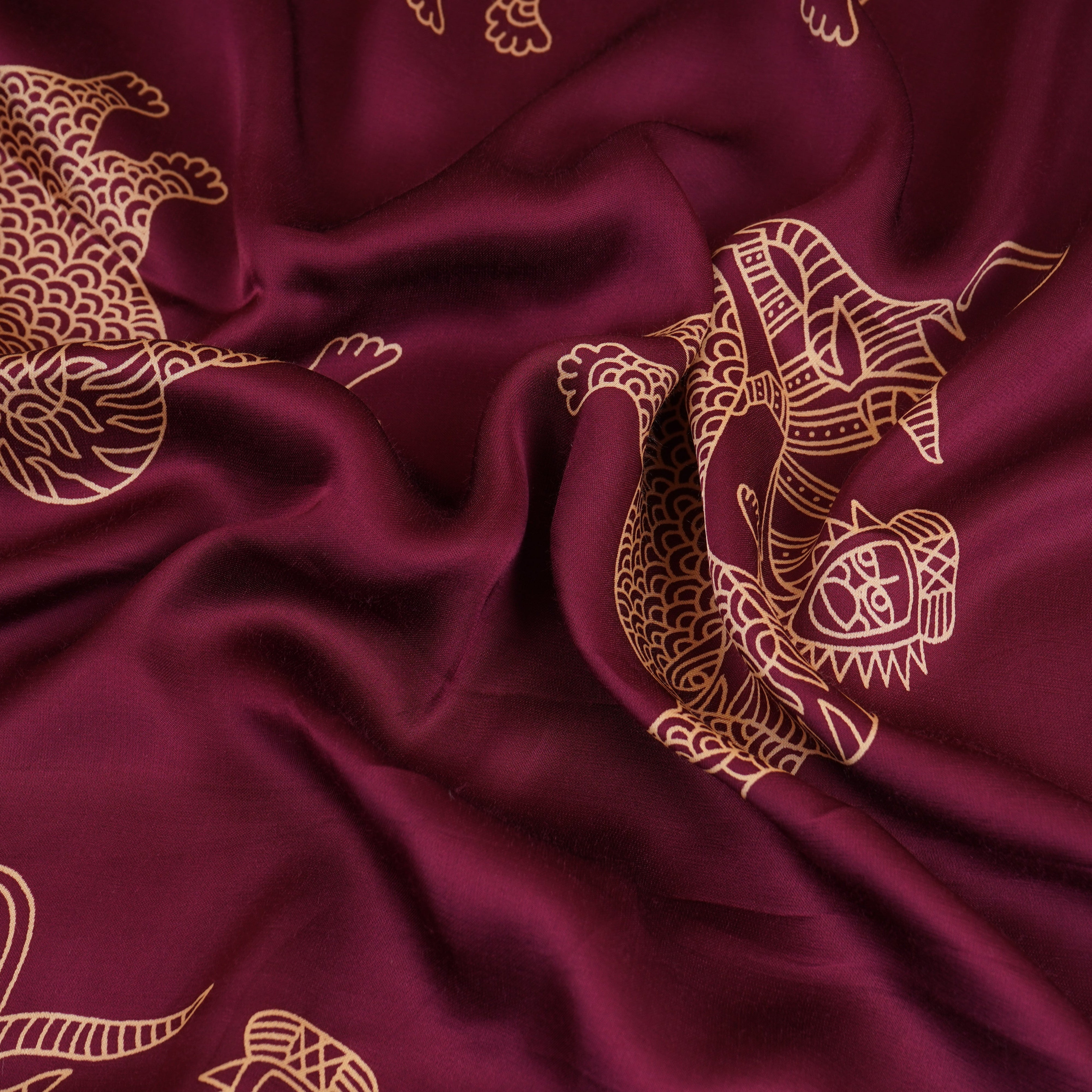 Wine Gond art Print Modal Satin SN-29519 - TradeUNO