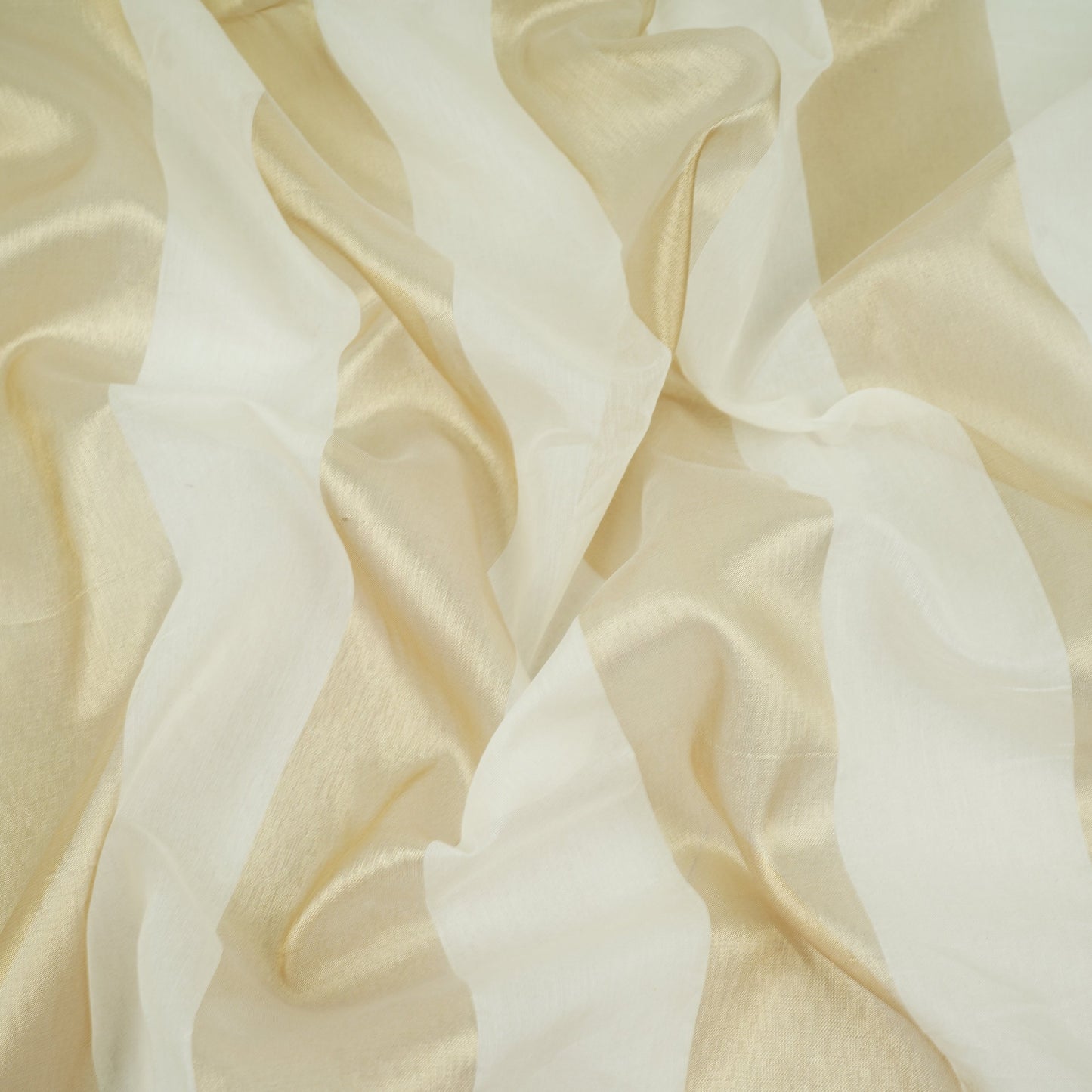 White Dyeable Golden Stripes Tissue Fabric AC-32448