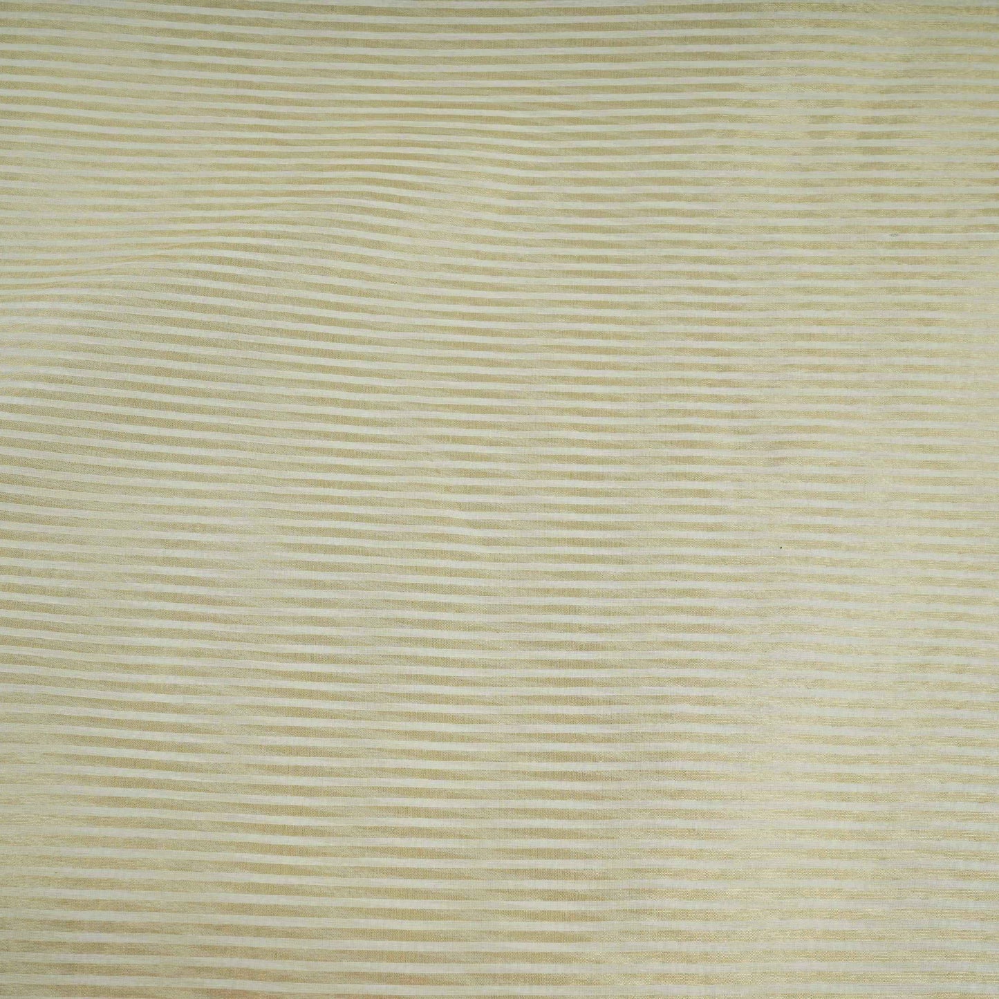 Off White Dyeable Golden Stripes Tissue Fabric AC-32913