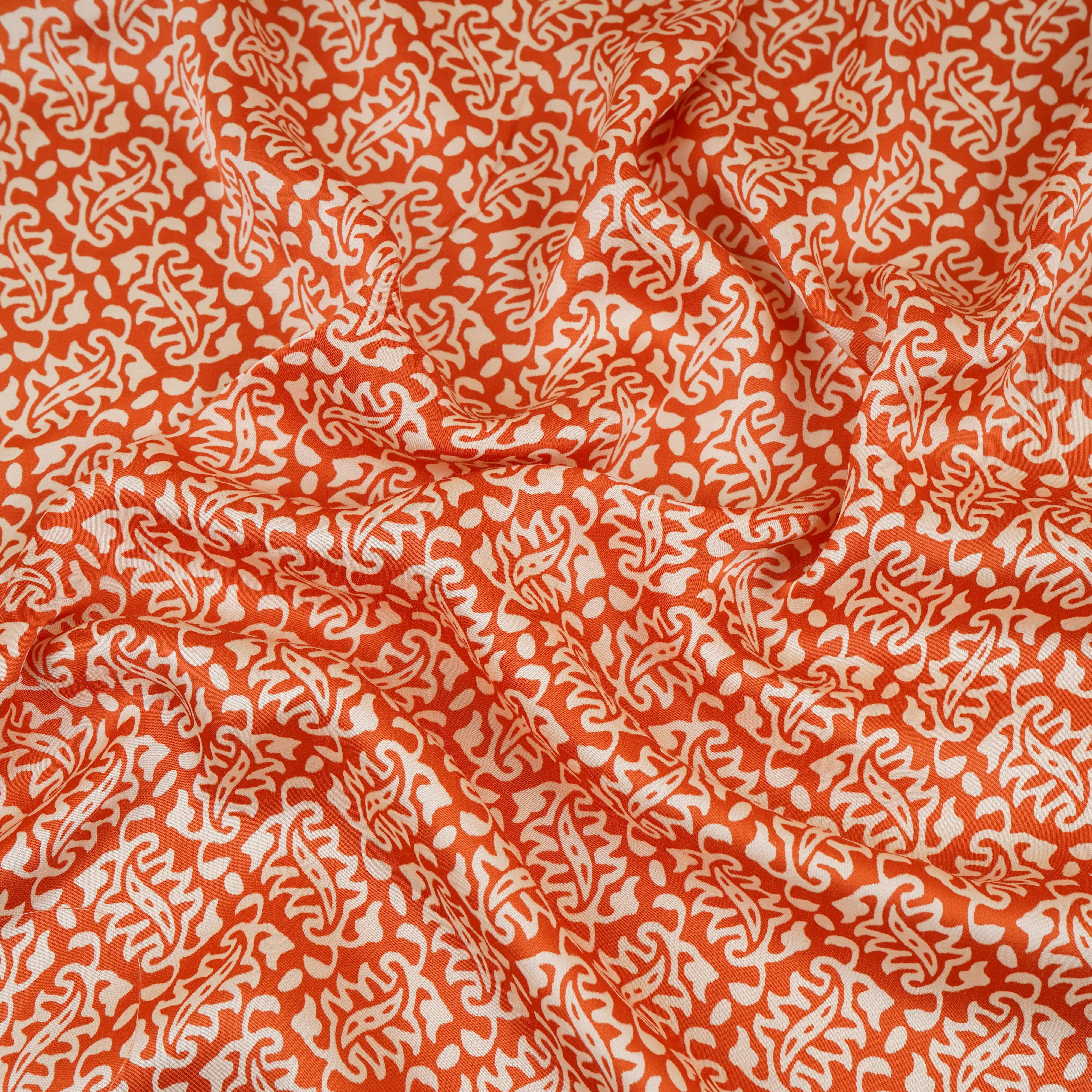 Orange Bagru Print Modal Satin SN-29498 - TradeUNO