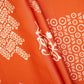 Orange Floral Block Print Modal Satin SN-29520