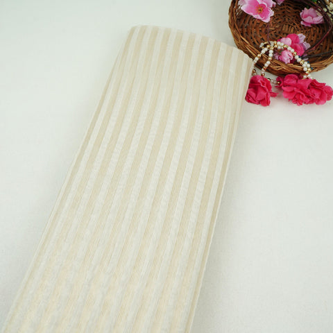 White Dyeable Golden Stripes Tissue Fabric AC-32450