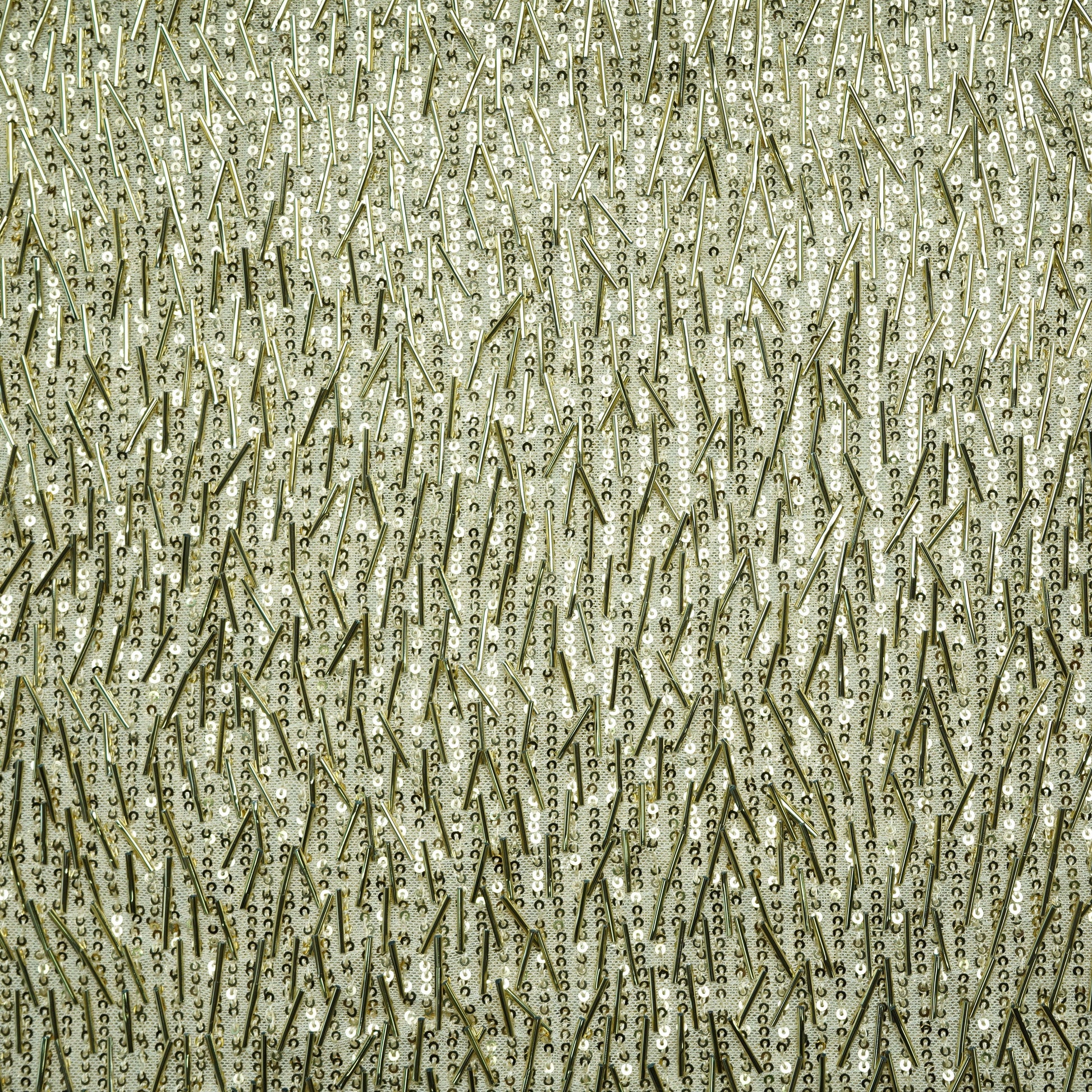 Golden 3D Hanging Tassles Power Net Fabric 18798
