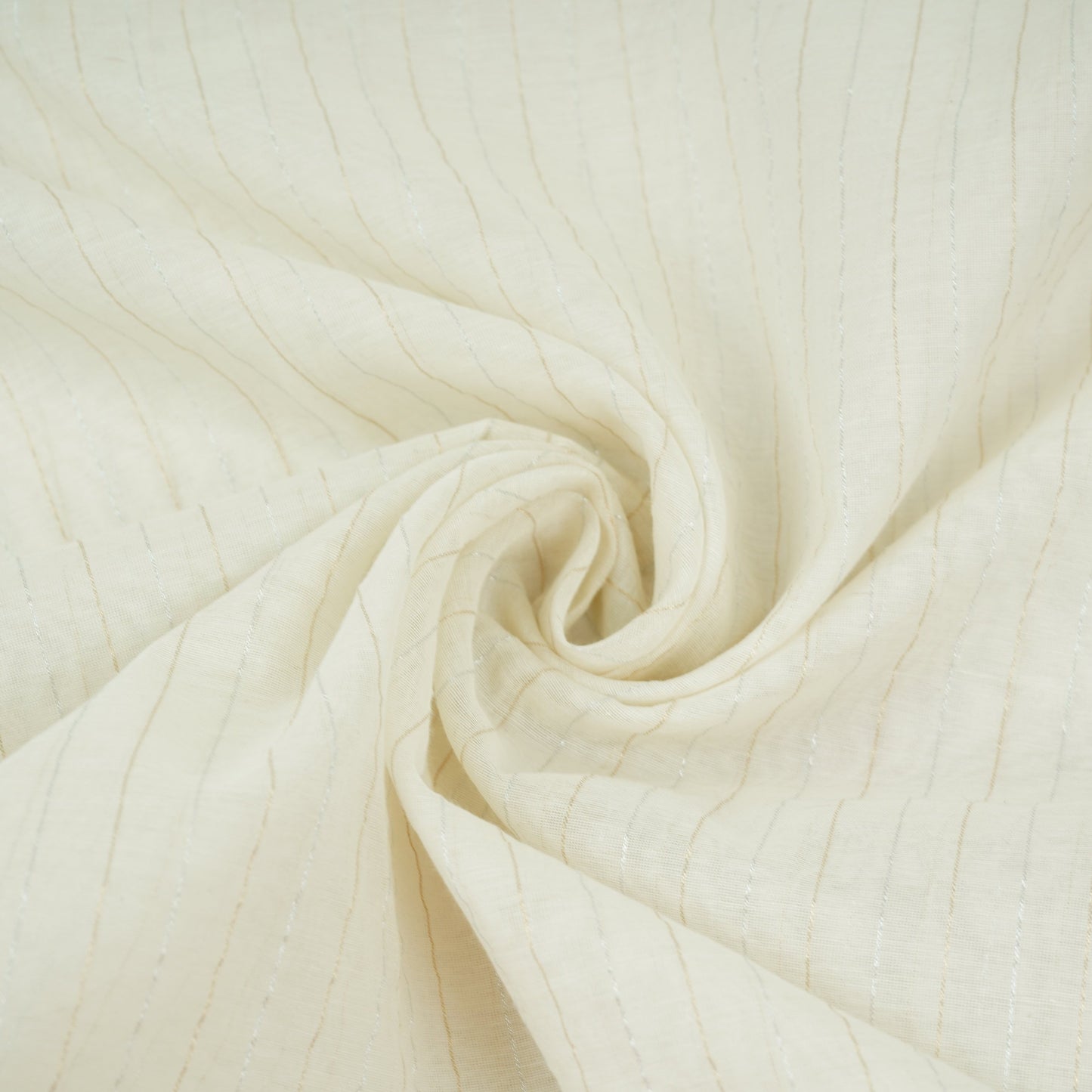 Off White Dyeable Silver Stripes Tissue Fabric AC-32446